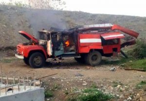 On 1 November, Azerbaijan, with UAVs, deliberately targeted a fire engine, transporting drinking water from the town of Askeran to civilians in neighboring communities. No casualties are reported. 